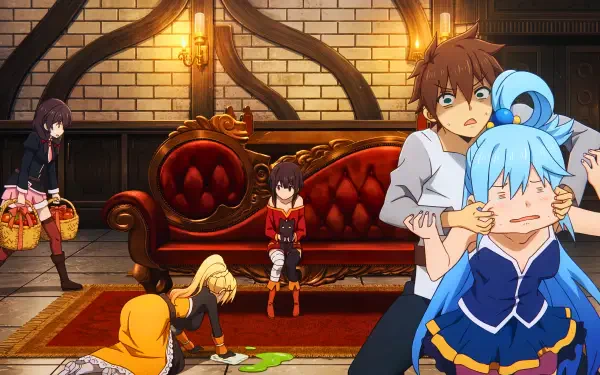  Konosuba - Megumin, Kazuma, Aqua, Darkness Funny HD Live Wallpaper