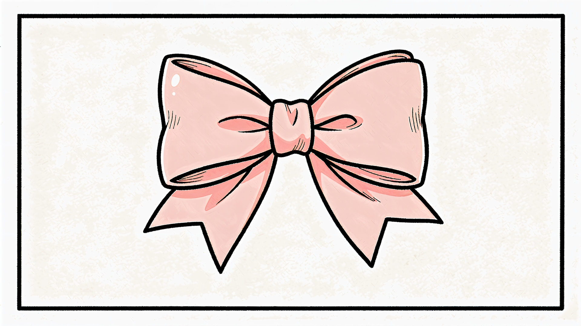 Hand-drawn pink bow centered on a clean white panel — 4K Ultra HD PC desktop wallpaper and background.