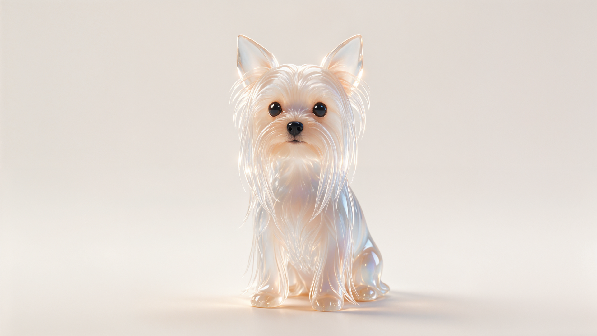 4K Ultra HD PC desktop wallpaper of a small white Yorkshire terrier/Maltese puppy sitting on a soft, neutral background.
