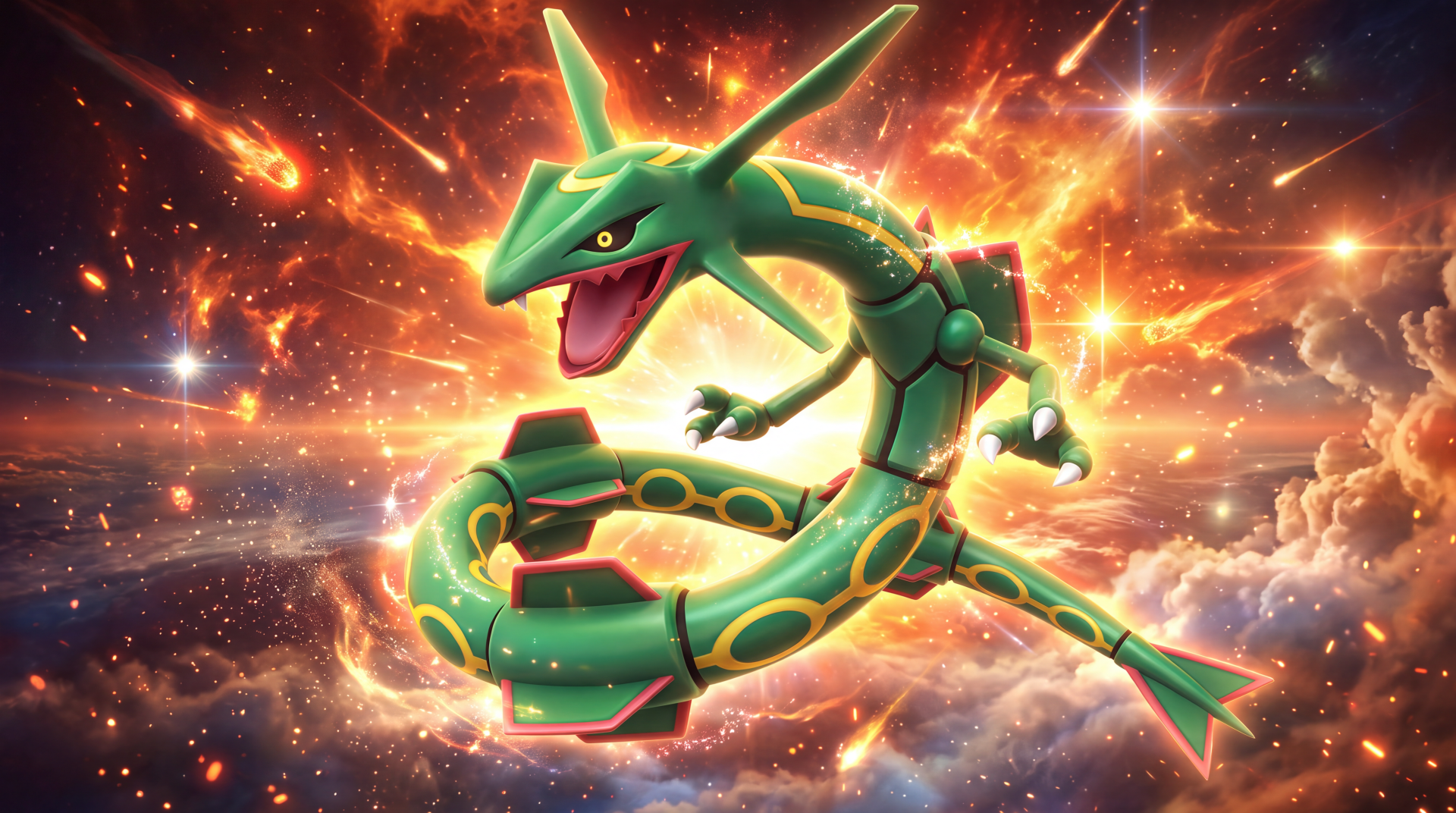 Rayquaza: Cosmic Inferno — 5K Pokémon Wallpaper | 5504x3072 | Wallpaper ...