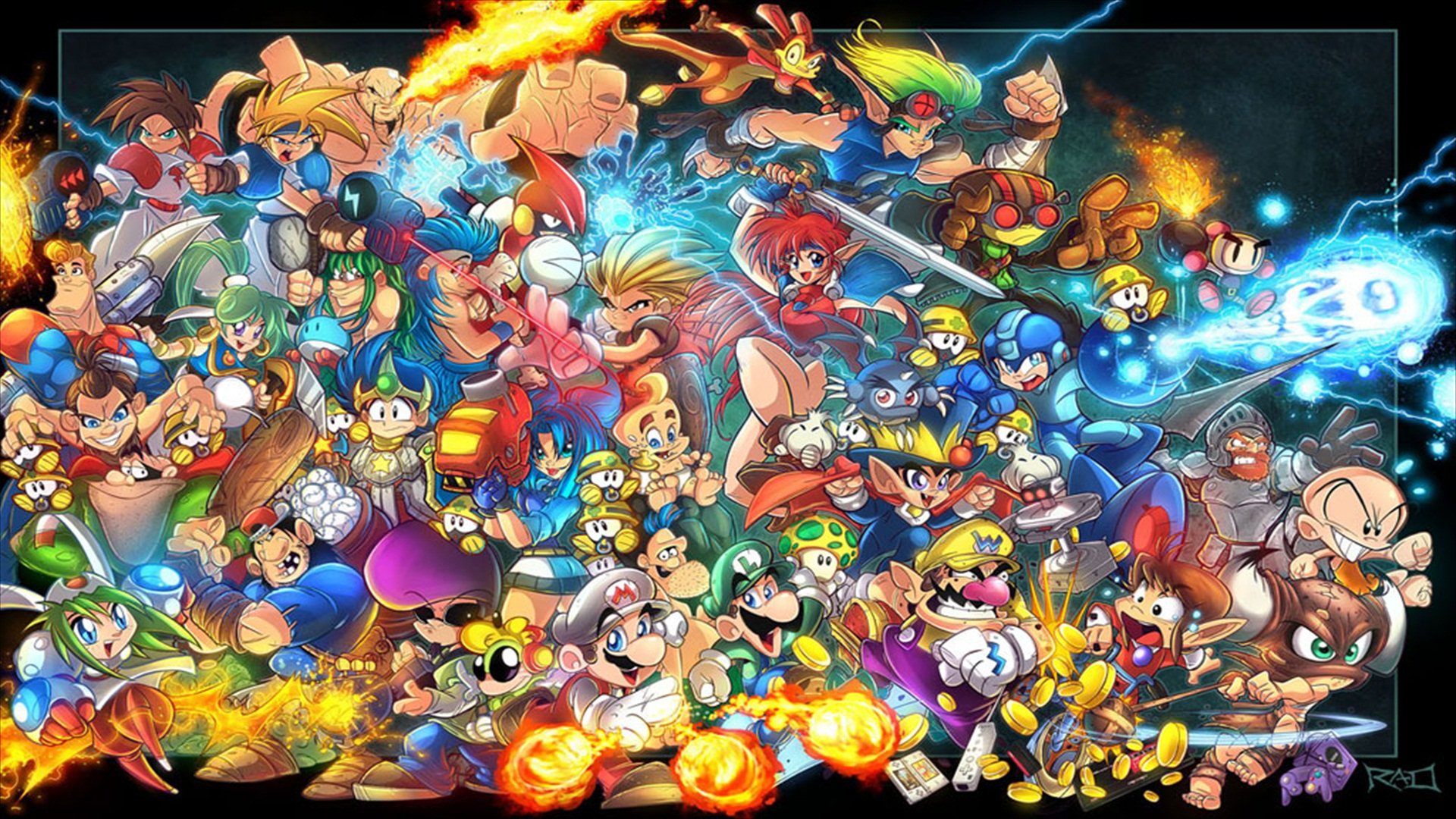 Download Video Game Collage HD Wallpaper