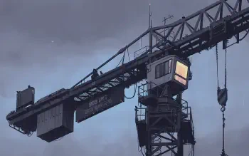 Twilight Crane — 2K Quad HD Digital Painting Landscape | 3206x1800