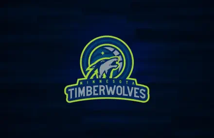 Minnesota Timberwolves NBA logo centered on a dark blue textured backdrop — 4K Ultra HD PC desktop wallpaper
