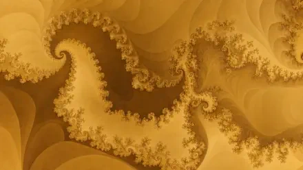 Ocre fractal patterns in warm golden tones, 4K Ultra HD PC desktop wallpaper and background.