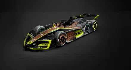 CUPRA KIRO Formula E concept race car in a dramatic studio render, 4K Ultra HD PC desktop wallpaper and background.
