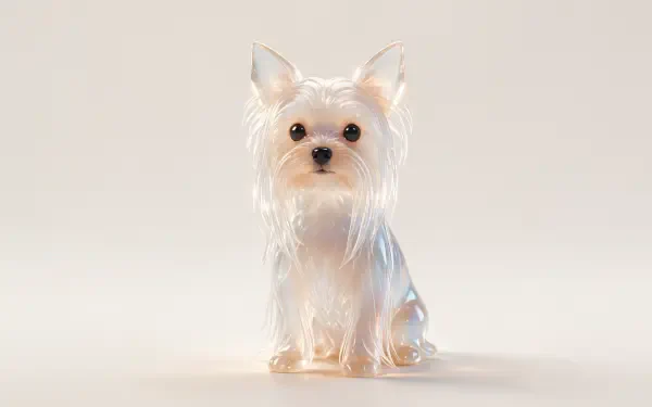4K Ultra HD PC desktop wallpaper of a small white Yorkshire terrier/Maltese puppy sitting on a soft, neutral background.