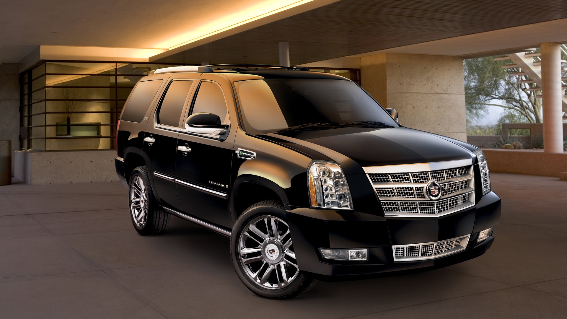 Cadillac luxury vehicle on a stylish desktop wallpaper