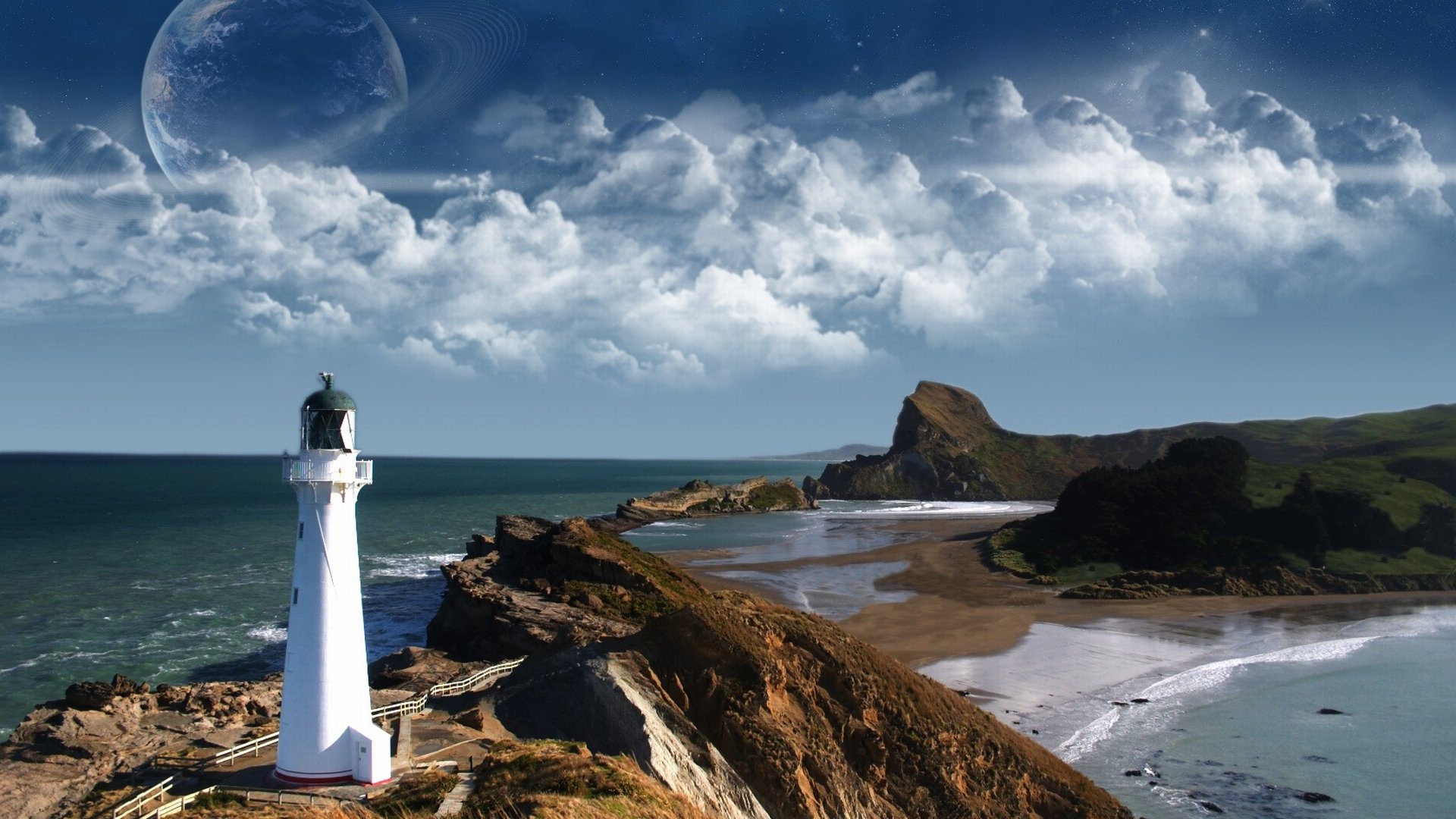 Download Man Made Lighthouse HD Wallpaper | 1920x1080 | Wallpaper Abyss