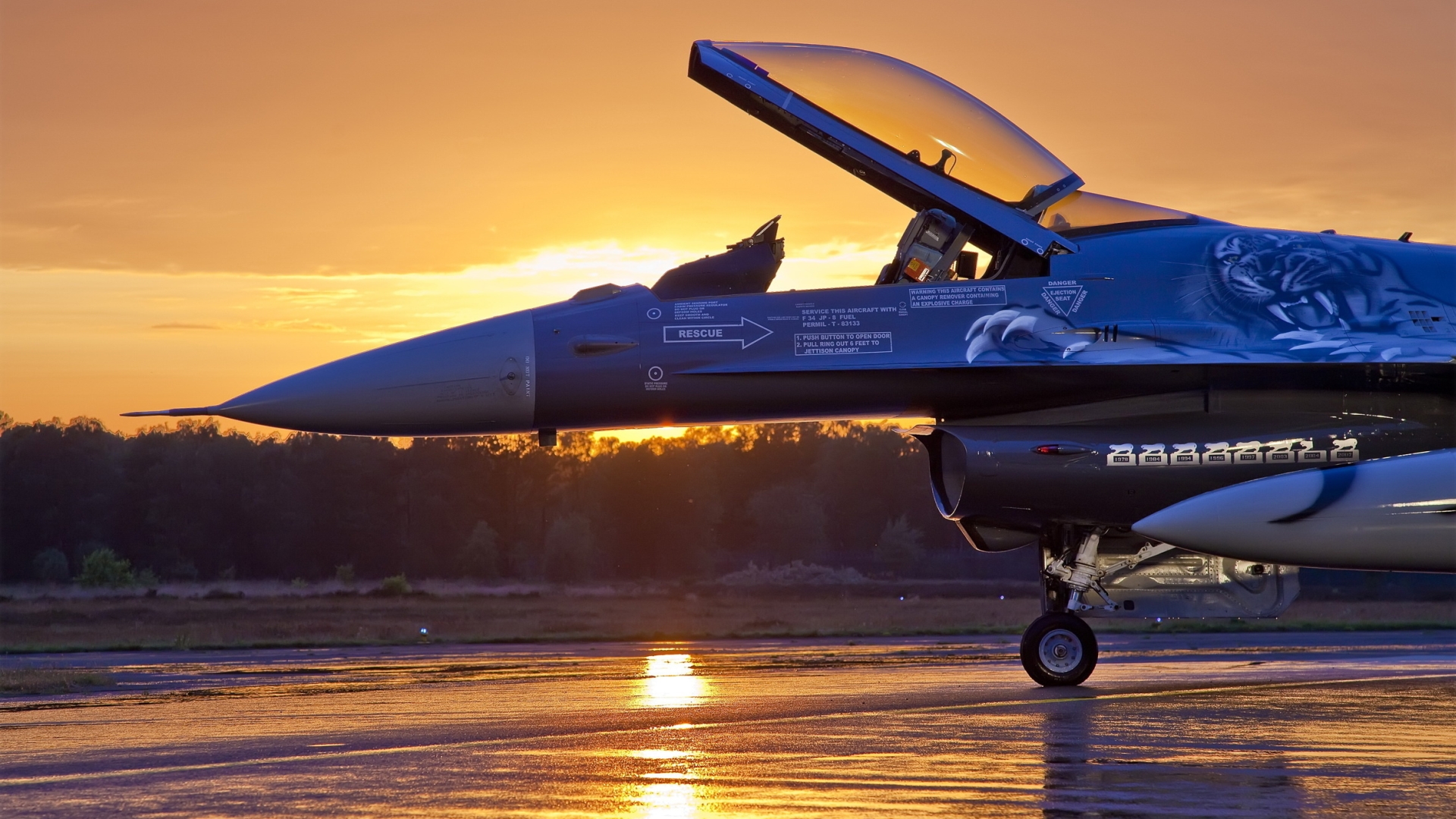 A powerful military aircraft in flight: General Dynamics F-16 Fighting Falcon desktop wallpaper.