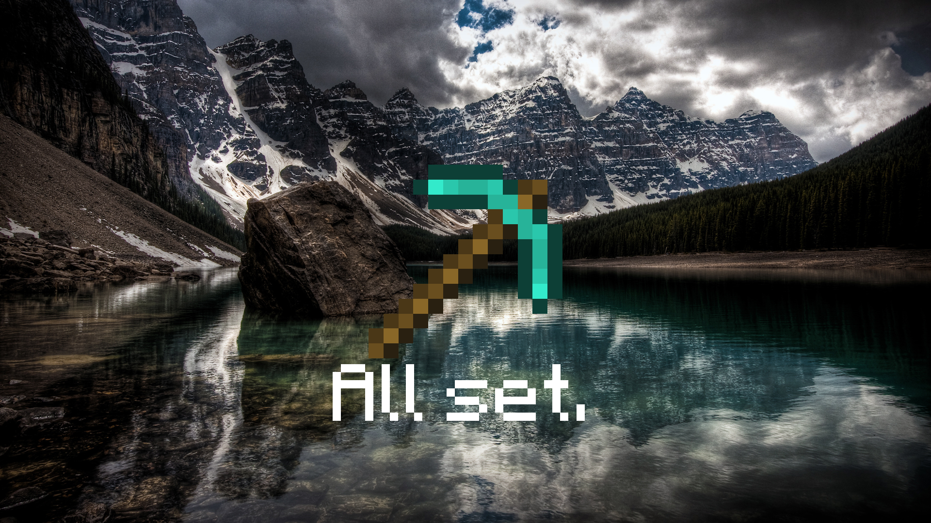A stunning desktop wallpaper featuring the iconic Minecraft video game.