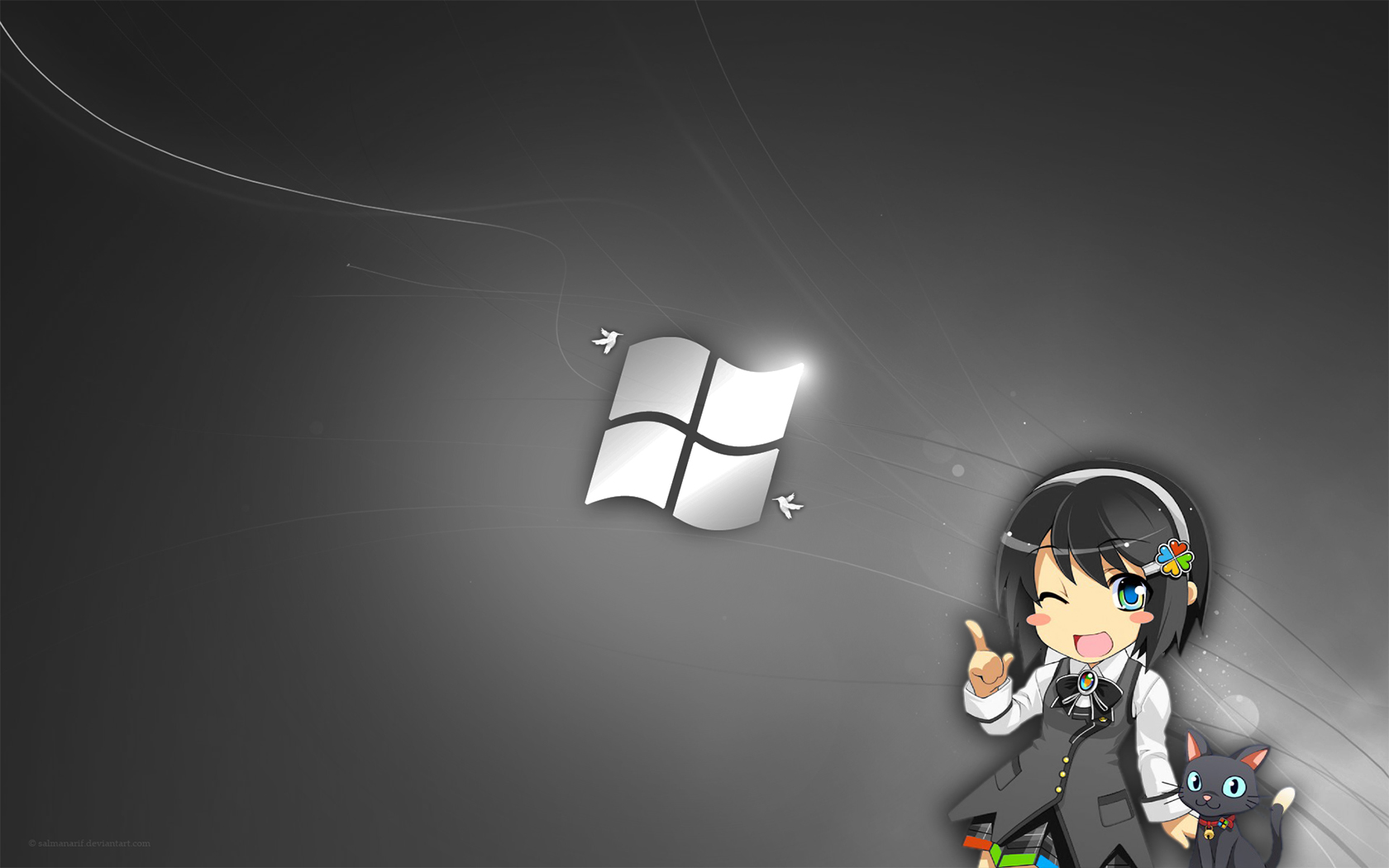 Anime Windows, windows, girl, anime, HD wallpaper