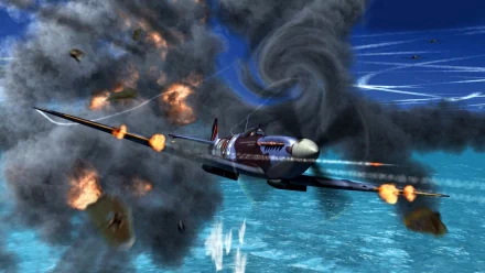  Spitfire takes out a German Fighter.