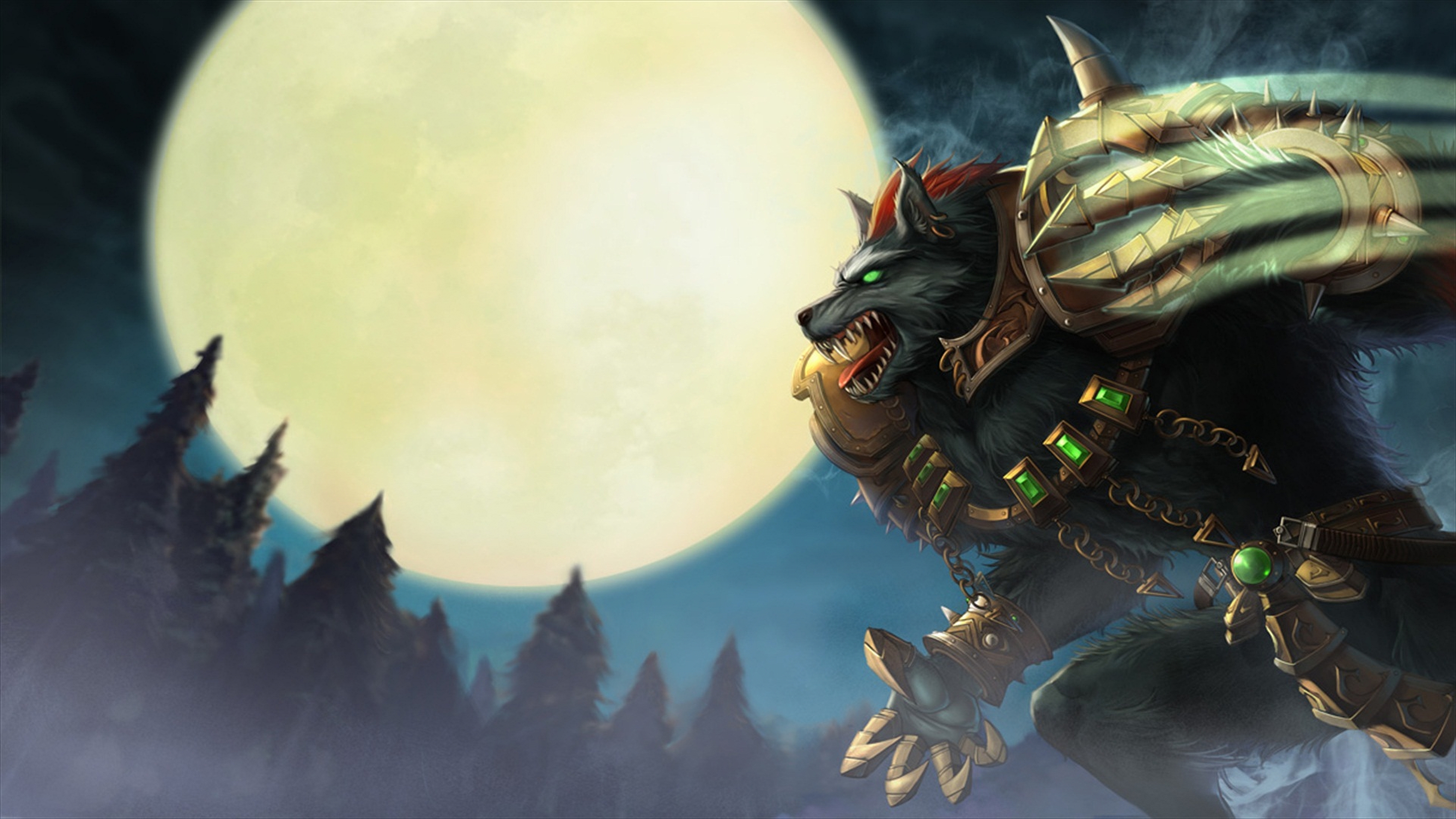 Warwick, fearsome champion from League of Legends, ready for battle in stunning 4K Ultra HD.