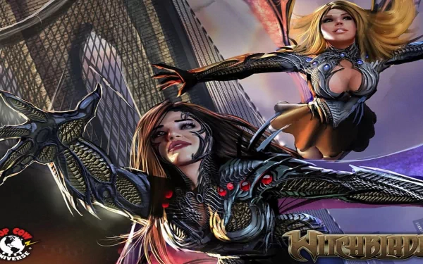 Comic-style Witchblade characters in dynamic poses, rendered in vivid 4K Ultra HD detail for a striking PC desktop wallpaper and background.