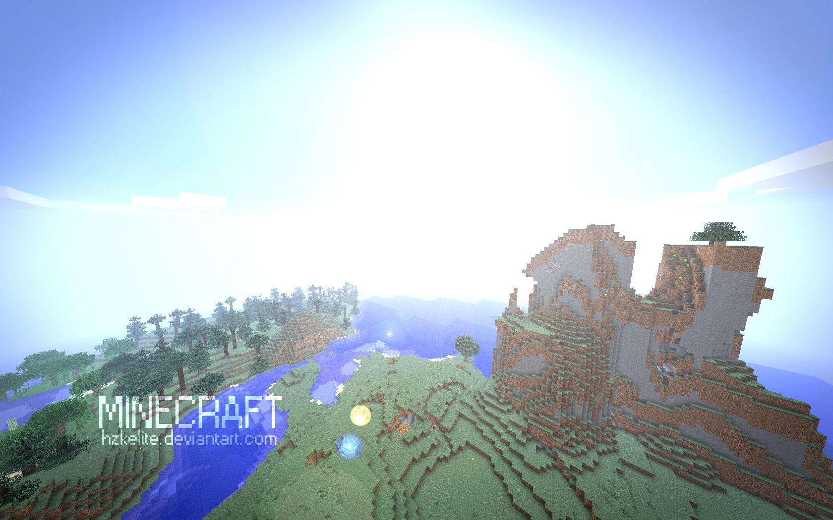 Minecraft landscape with vibrant colors and intricate details.