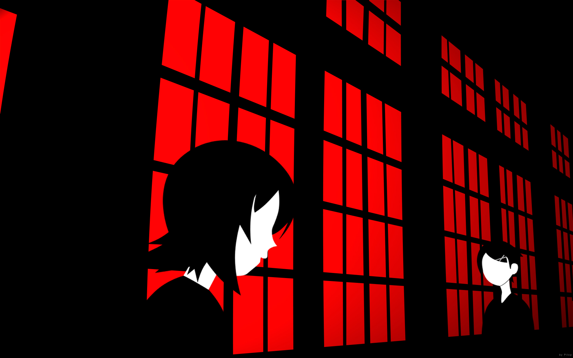 Anime characters Nami Hitou and Kafuka Fuura from Sayonara Zetsubou-Sensei in a captivating desktop wallpaper.