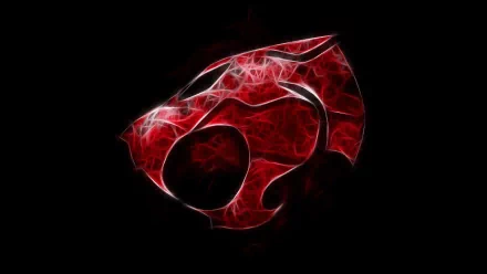 HD PC desktop wallpaper featuring the glowing red emblem of the Thundercats from the 1985 TV show against a dark background.