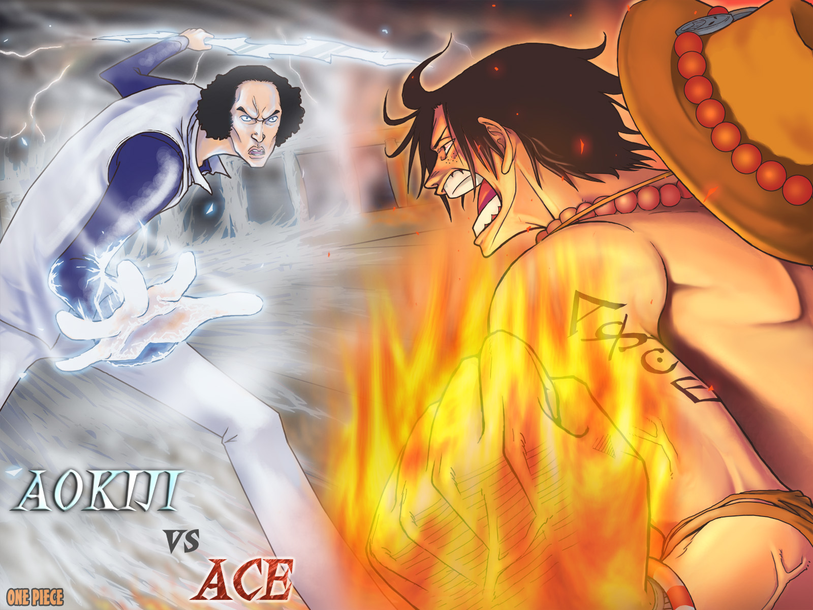 Epic Aokiji vs Ace HD One Piece Wallpaper