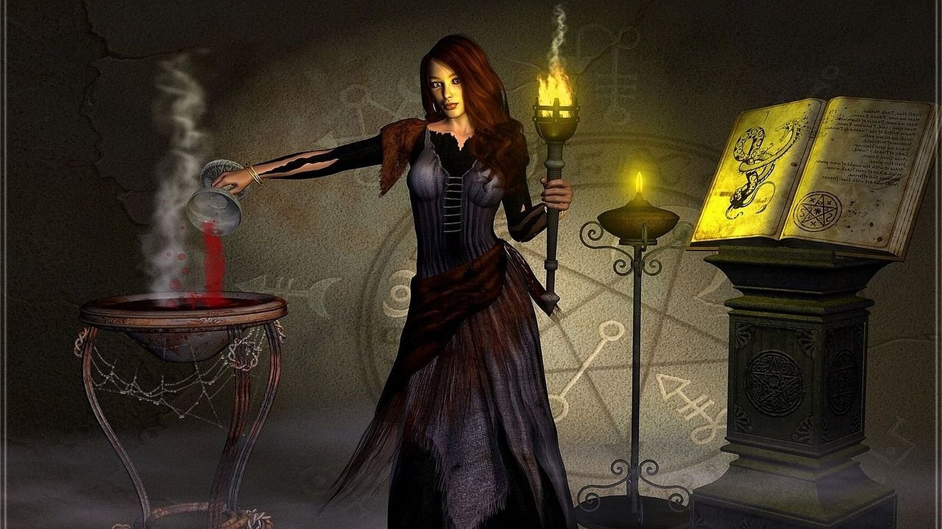  Witch  Casting Magic Spell HD  Wallpaper  Background Image 