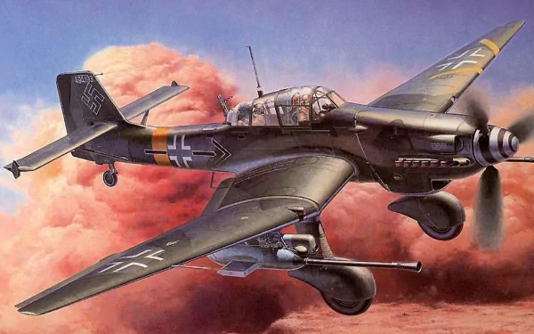 HD desktop wallpaper featuring a detailed military aircraft flying with a dramatic sky and clouds in the background.