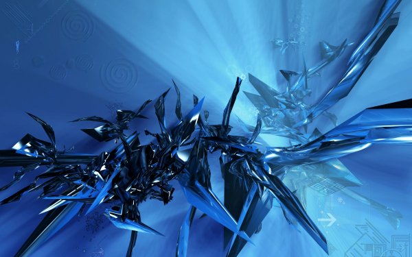 Abstract Blue Shapes CGI HD Wallpaper | Background Image