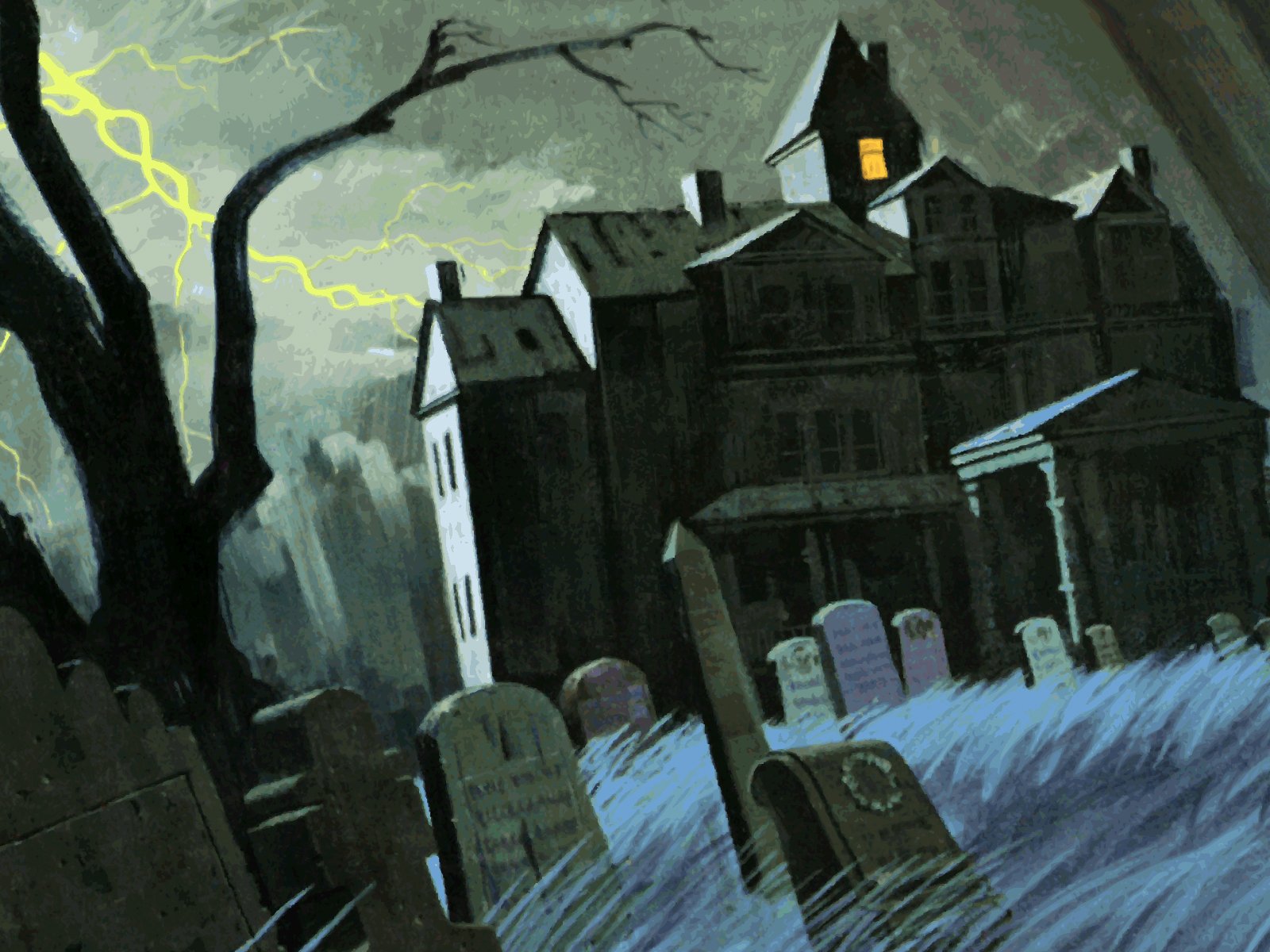 Download Cemetery Dark Building Wallpaper