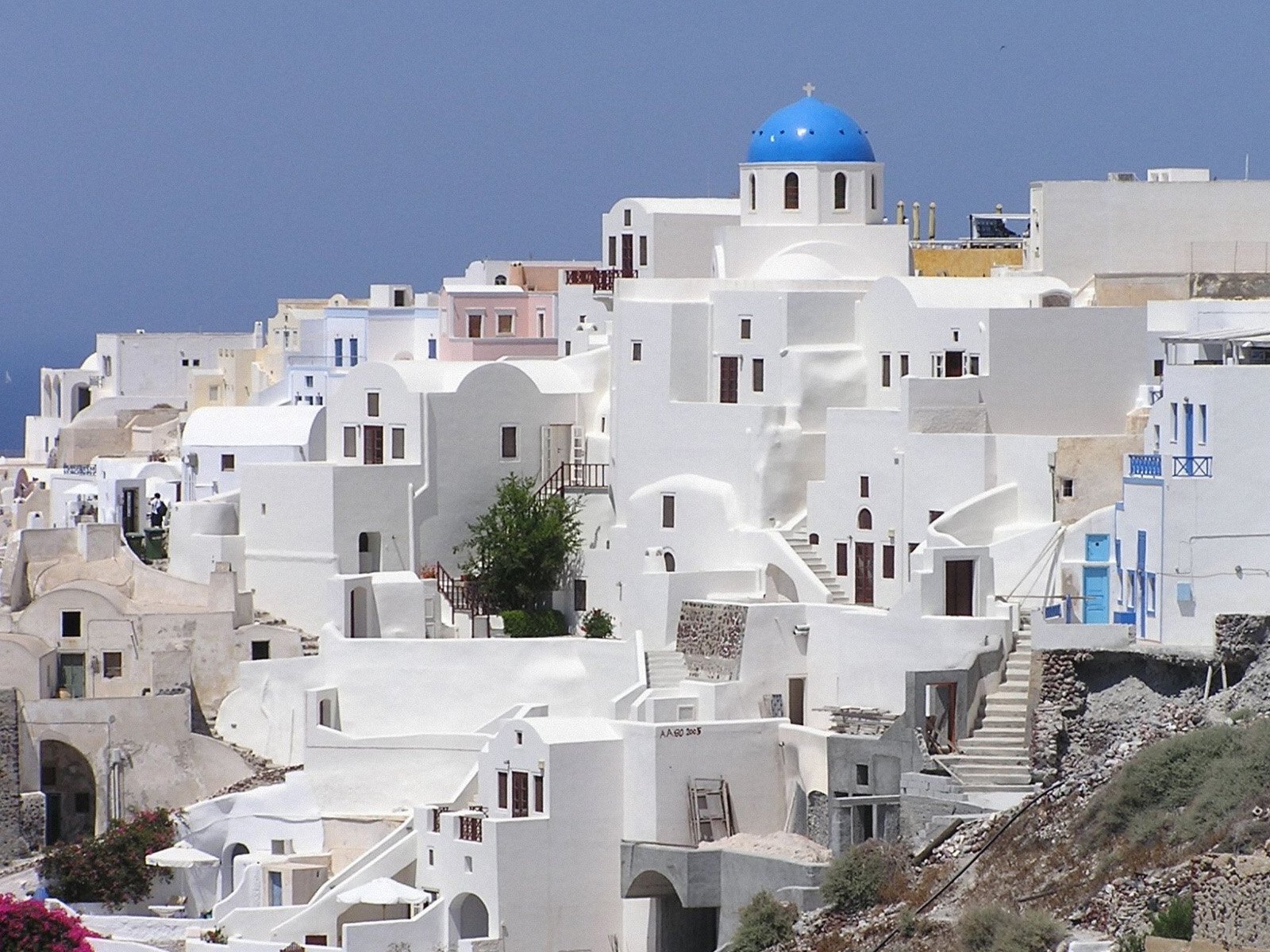 Download man made santorini wallpaper
