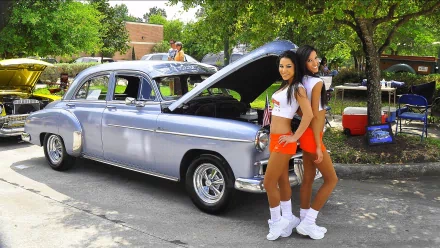woman Girls & Cars HD Desktop Wallpaper | Background Image