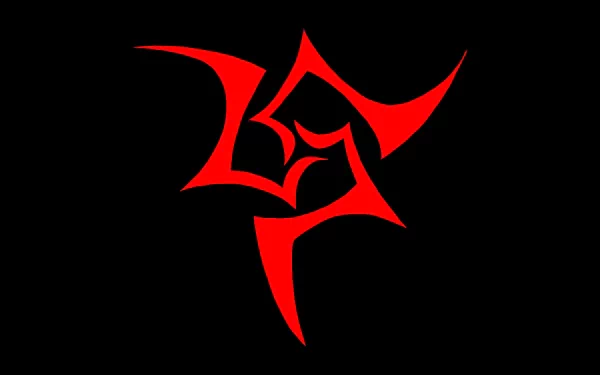 HD PC desktop wallpaper featuring a bold red symbol on black background from the anime Fate/Zero.