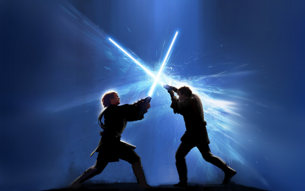 Movie Star Wars Obi-Wan Kenobi Anakin Skywalker Lightsaber Blue Lightsaber Jedi HD Wallpaper | Background Image