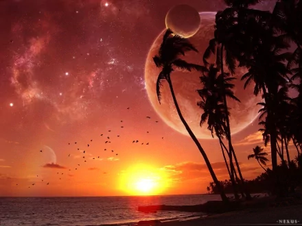 Sci Fi sunrise HD Desktop Wallpaper | Background Image