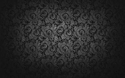 An elegant abstract pattern in dark tones, featuring intricate swirling designs, creates a sophisticated backdrop for a HD PC desktop wallpaper.