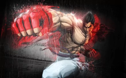 High-definition wallpaper featuring a dynamic character from Street Fighter X Tekken, showcasing an intense fighting pose with vibrant colors and dramatic effects.