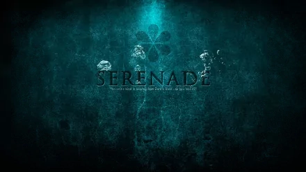 A moody HD wallpaper for PC featuring elements from The Legend Of Zelda: Ocarina Of Time, highlighted by the word SERENADE against a textured blue background.