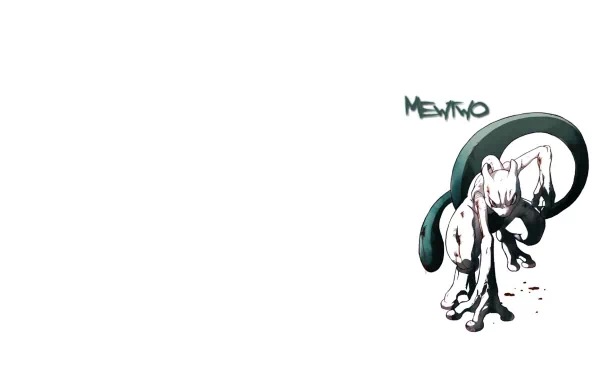 A striking HD wallpaper featuring Mewtwo, the legendary psychic Pokémon from anime and Pokémon lore, set against a minimalist background for a modern look.