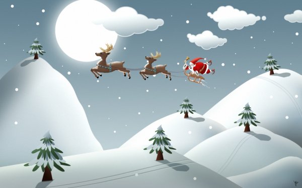 Holiday Christmas Santa Reindeer HD Wallpaper | Background Image