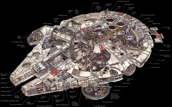 Sci Fi Star Wars Schematic Millennium Falcon HD Wallpaper | Background Image
