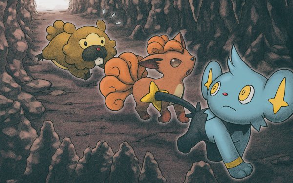 Video Game Pokémon Mystery Dungeon: Explorers of Time Pokémon Bidoof Shinx Vulpix Cave HD Wallpaper | Background Image