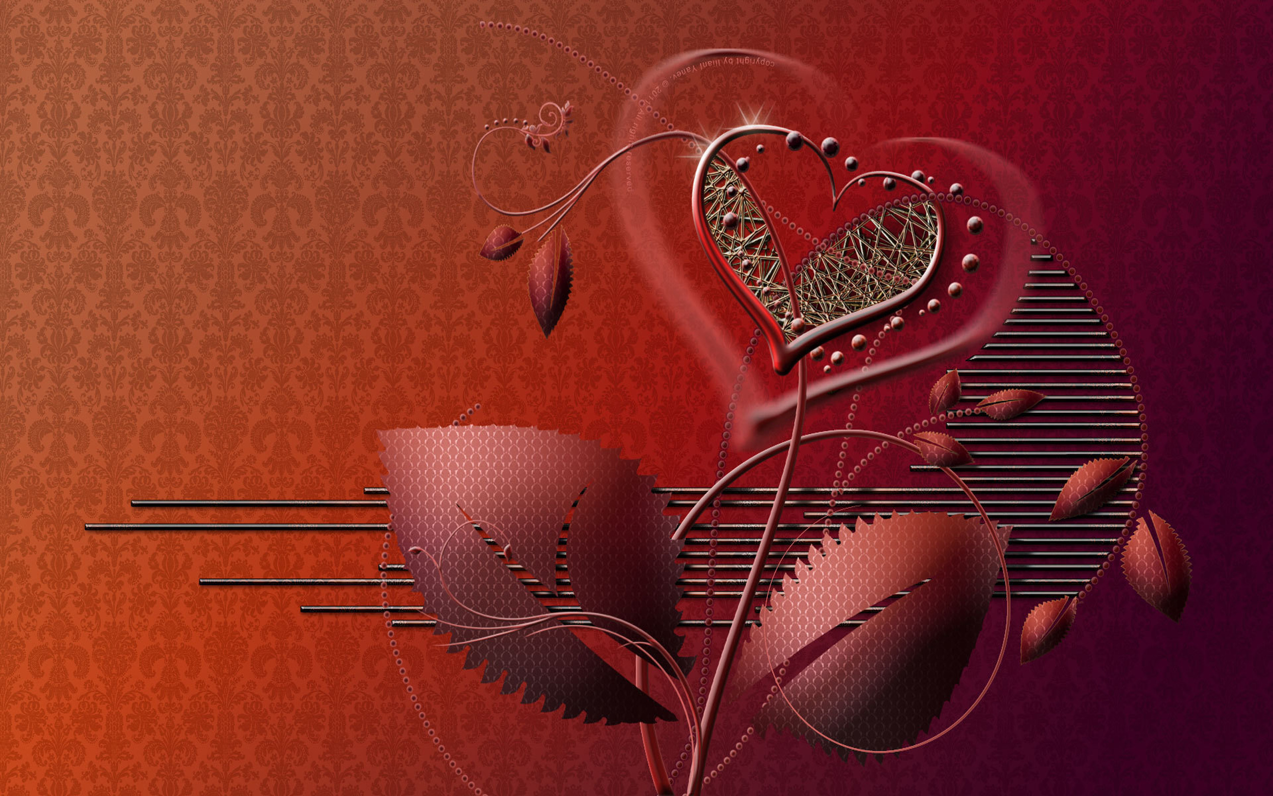 Tema. Креативное сердце. Сердце на бордовом фоне. Романтика абстракция. Коричневые сердечки фон.