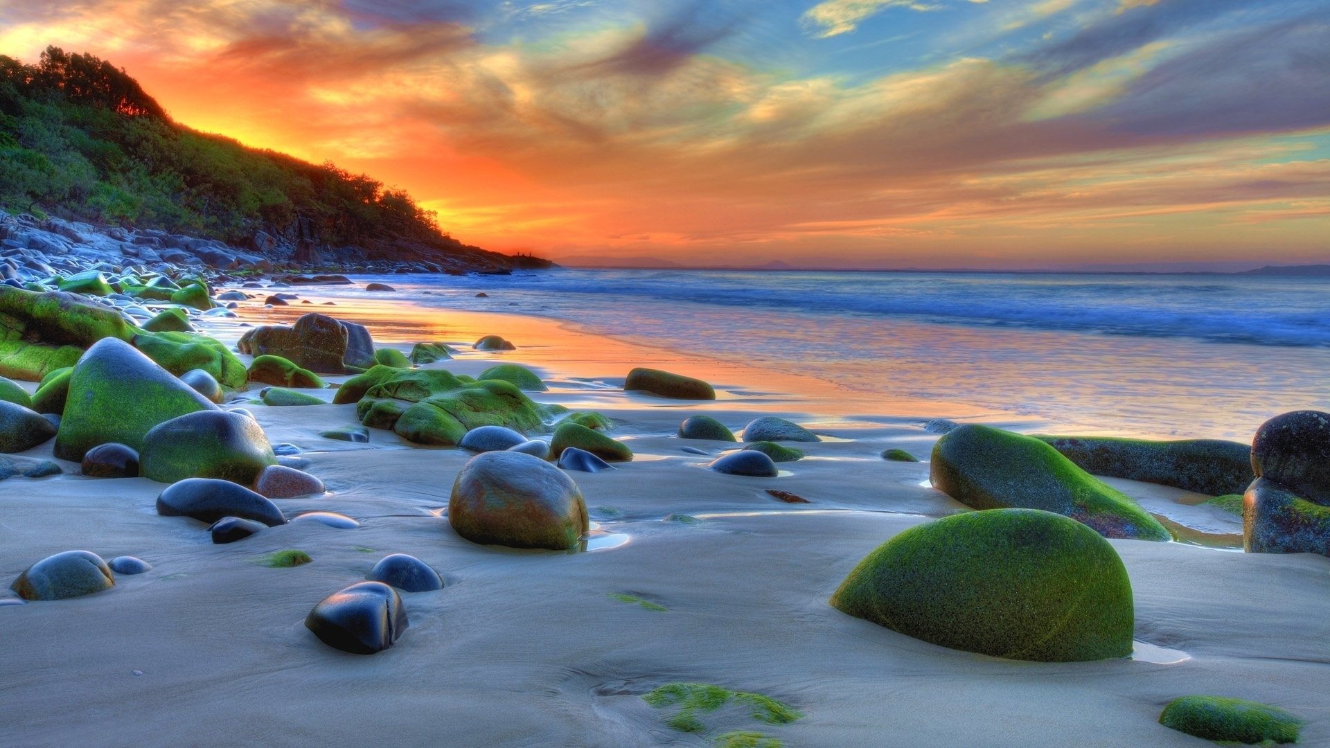 Stunning HDR Nature Beach: A Breathtaking HD Wallpaper