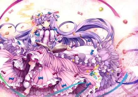 Patchouli Knowledge Anime Touhou HD Desktop Wallpaper | Background Image