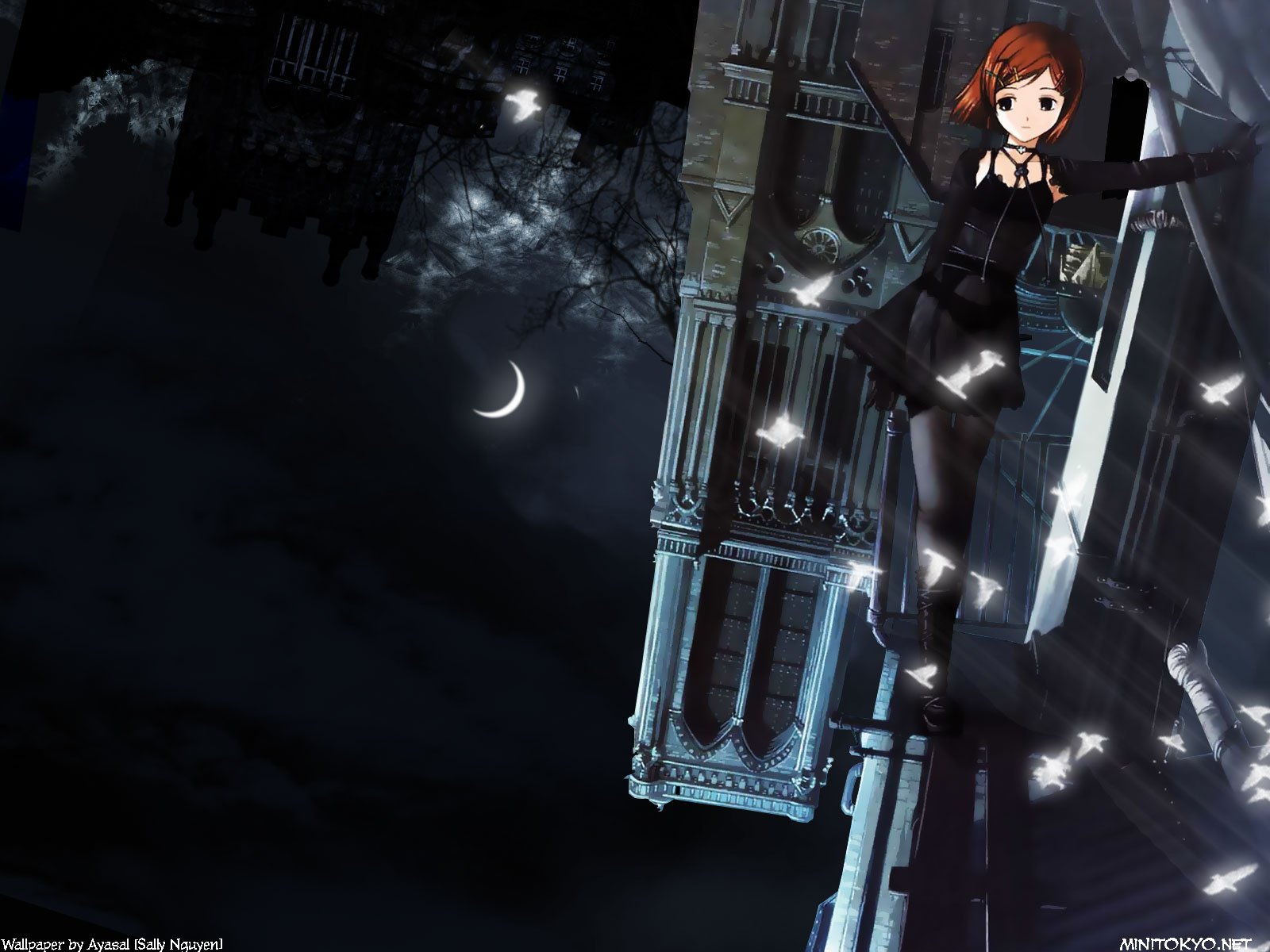 Download Gothic Night Anime Girl Anime Girl Anime Night Gothic Anime Wallpaper by Yoshida Seiji