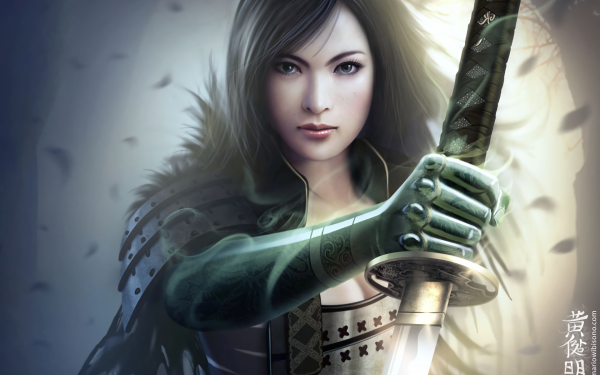Fantasy Legend Of The Five Rings Samurai Woman Warrior Armor HD Wallpaper | Background Image
