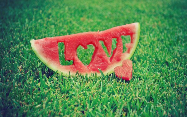 Photography Love Watermelon Heart Grass HD Wallpaper | Background Image