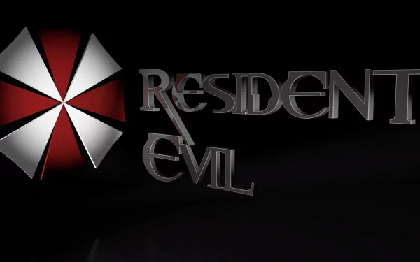 HD PC desktop wallpaper featuring the Resident Evil video game logo with the iconic red and white Umbrella Corporation symbol on a dark background.