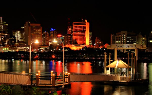 Man Made Brisbane Cities Australia Brisbane River Wharf HD Wallpaper | Background Image