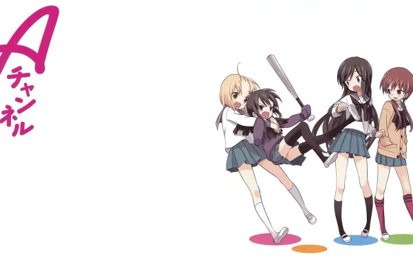 Tooru Ichii Yuuko Nishi Run Momoki Nagisa Tennouji Anime A Channel HD Desktop Wallpaper | Background Image