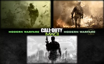 A striking 4K Ultra HD wallpaper featuring scenes from Call of Duty: Modern Warfare 3, showcasing action-packed visuals from the iconic video game series.