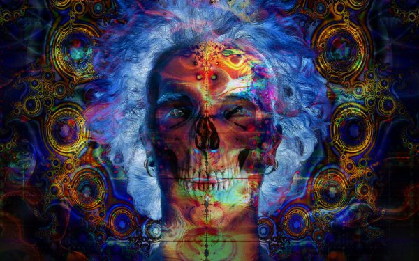 Artistic Psychedelic Dark Skull HD Wallpaper | Background Image