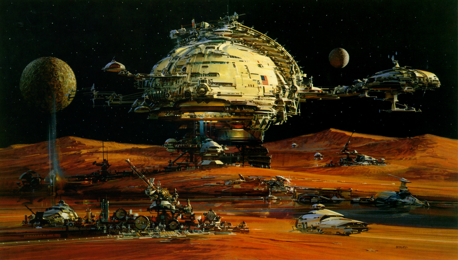 Sci Fi Spaceport HD Wallpaper | Background Image